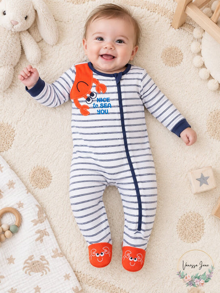 Koala Baby Boys Crab Footie, Size 0/3Months