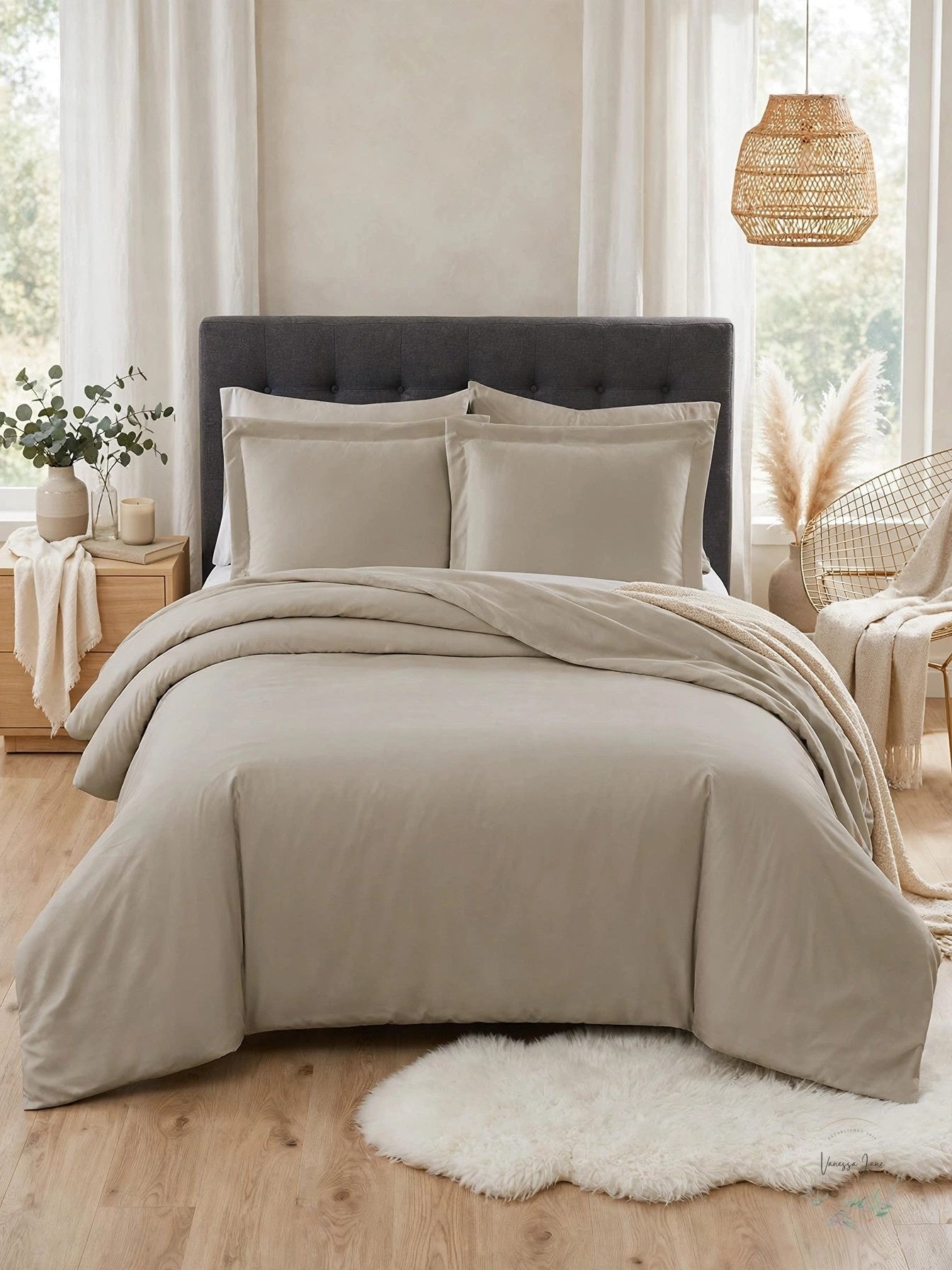 Truly Calm Antimicrobial 3 Piece Duvet Set, Full/Queen