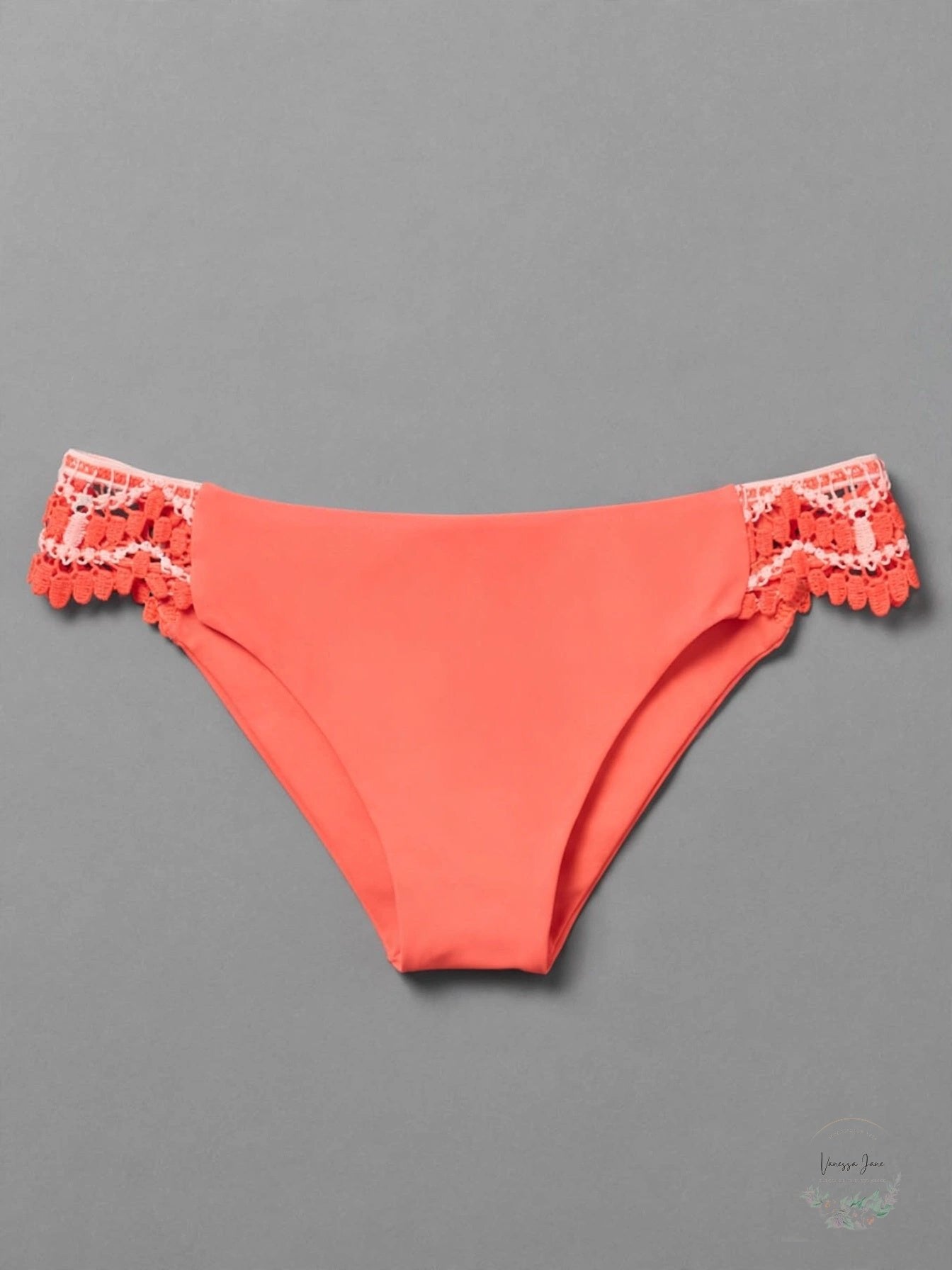 Becca Womens Stretch Crochet Trim at Sides Moderate Coverage Hipster