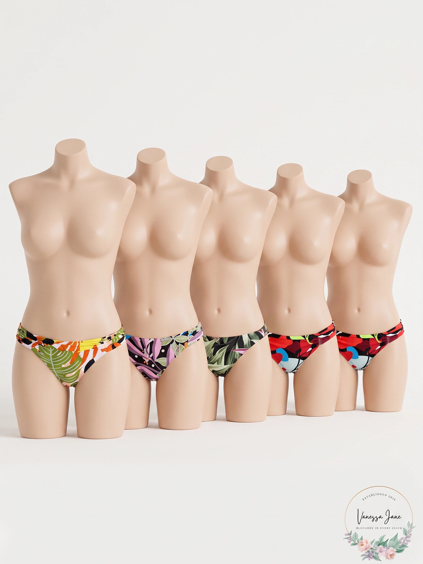 Bar III Tropical-Print Ruched Bikini Bottoms
