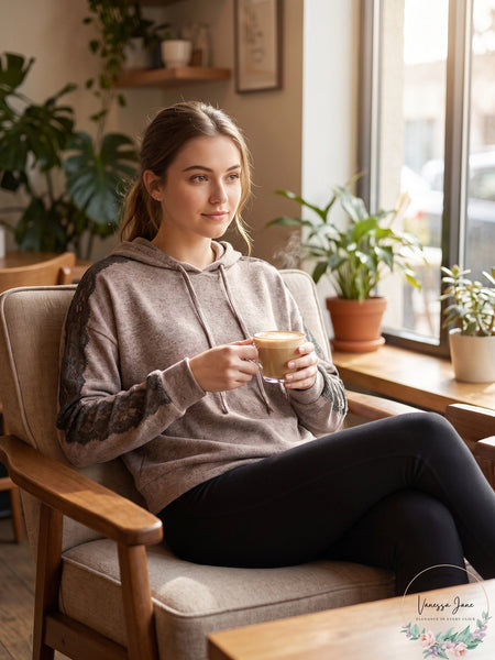 Ultra Flirt by Ikeddi Juniors Lace-Trimmed Marled Hoodie