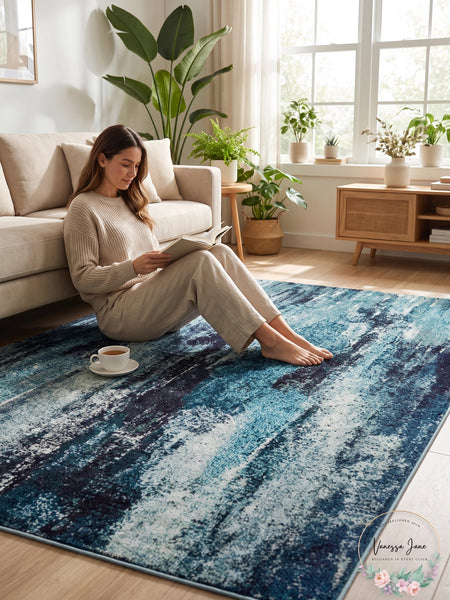 Jardin Lilly Turquoise 3.3 x 5.3 Area Rug