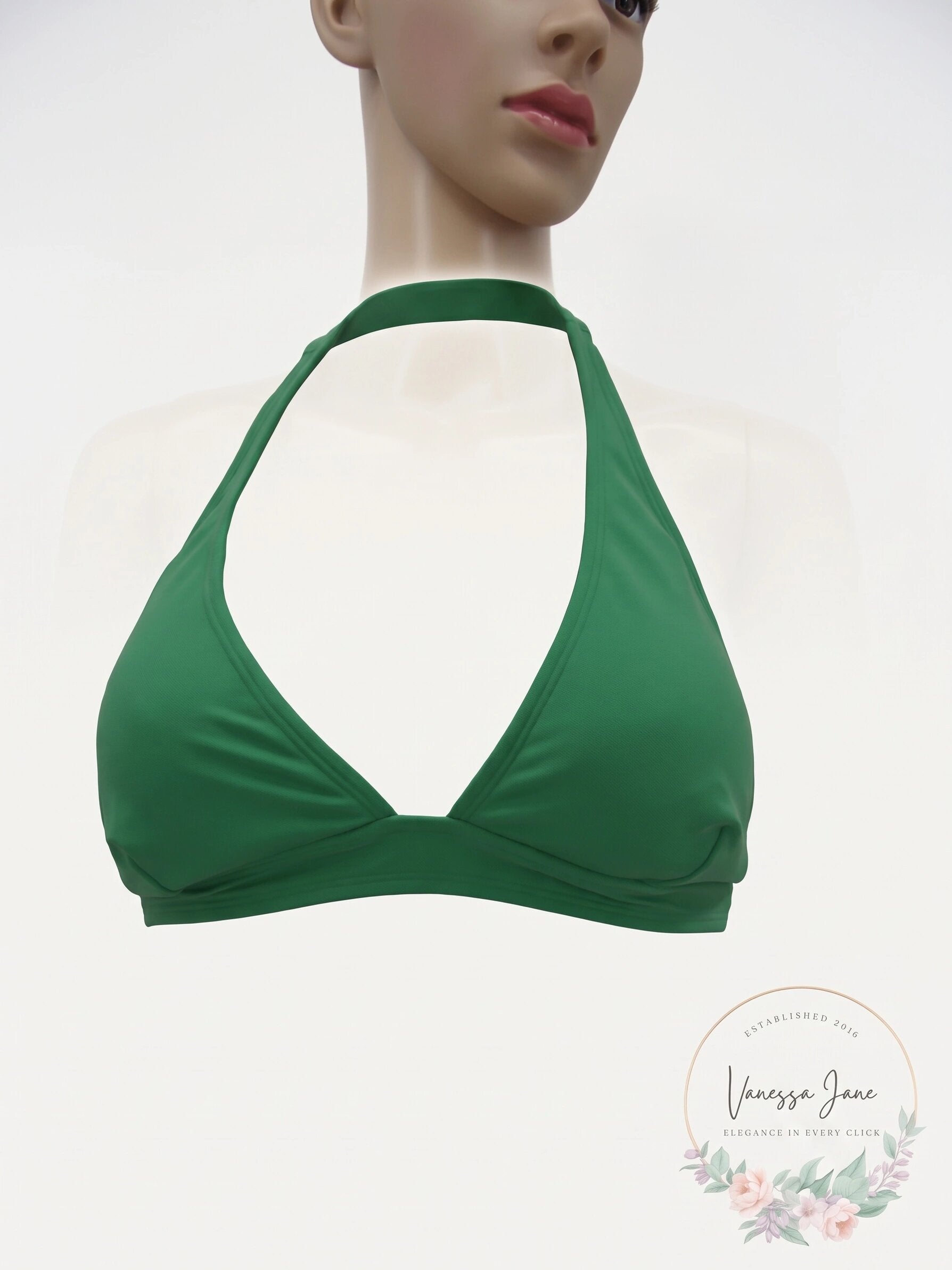 Lark & Ro Women's Supportive Halter Bikini Top, Size Small