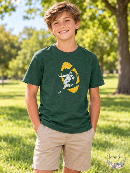 NFL Boys Green Bay Packers Short Sleeve Tee-Hunter, Size M 5-6
