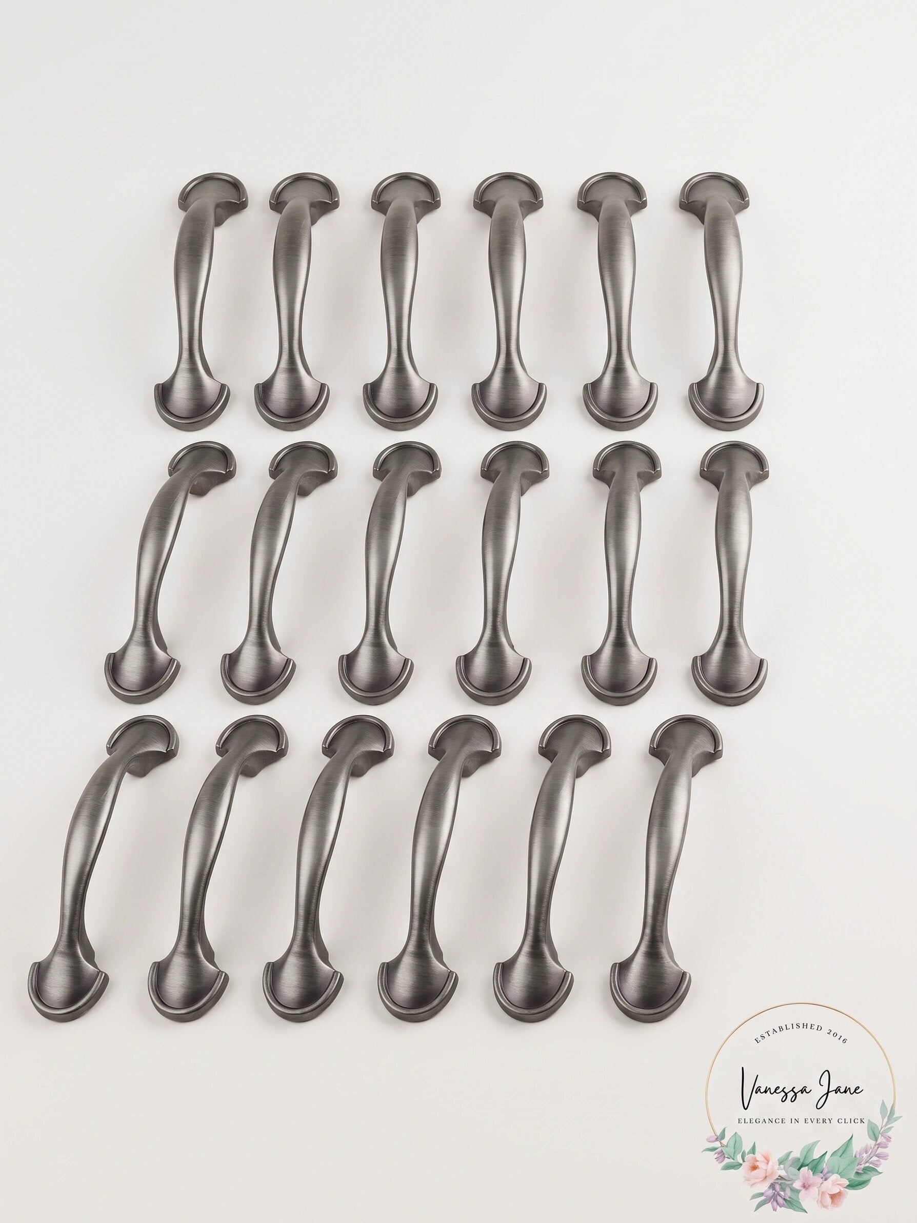 GlideRite  Hardware Type Hooks CC Arch Cabinet Pull, 3in Satin Pewter Lot of 19