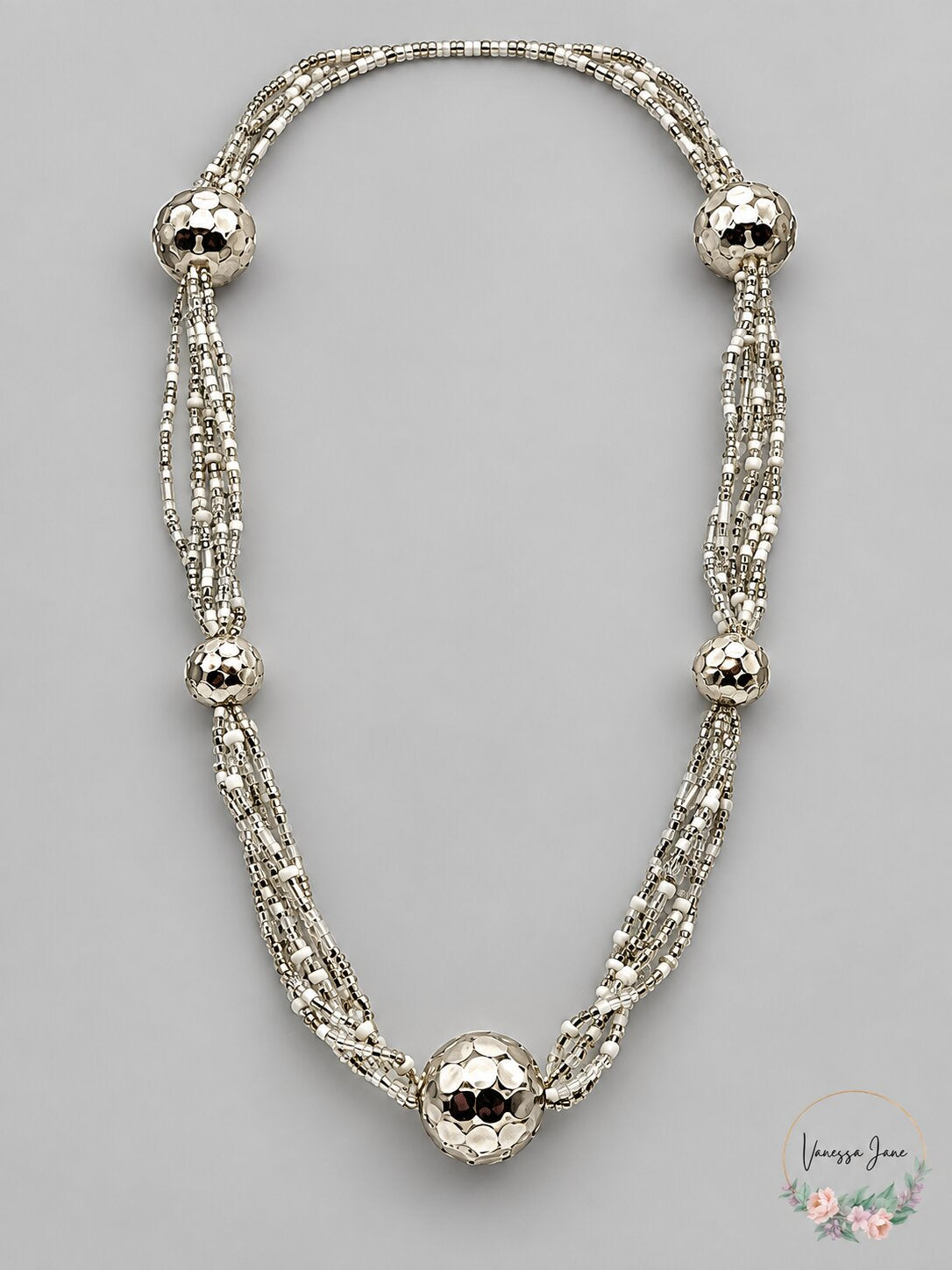 Inc International Concepts White Beaded Necklace