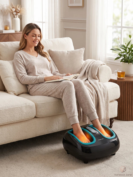 Shiatsu Foot Massager Machine with Heat - Electric Deep Kneading Massage Air