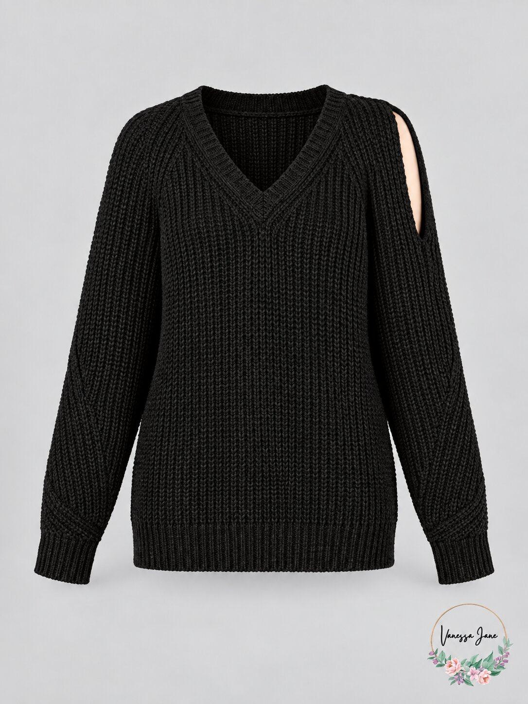 Crave Fame Juniors V-Neck Twisted Long-Sleeve Sweater, Large