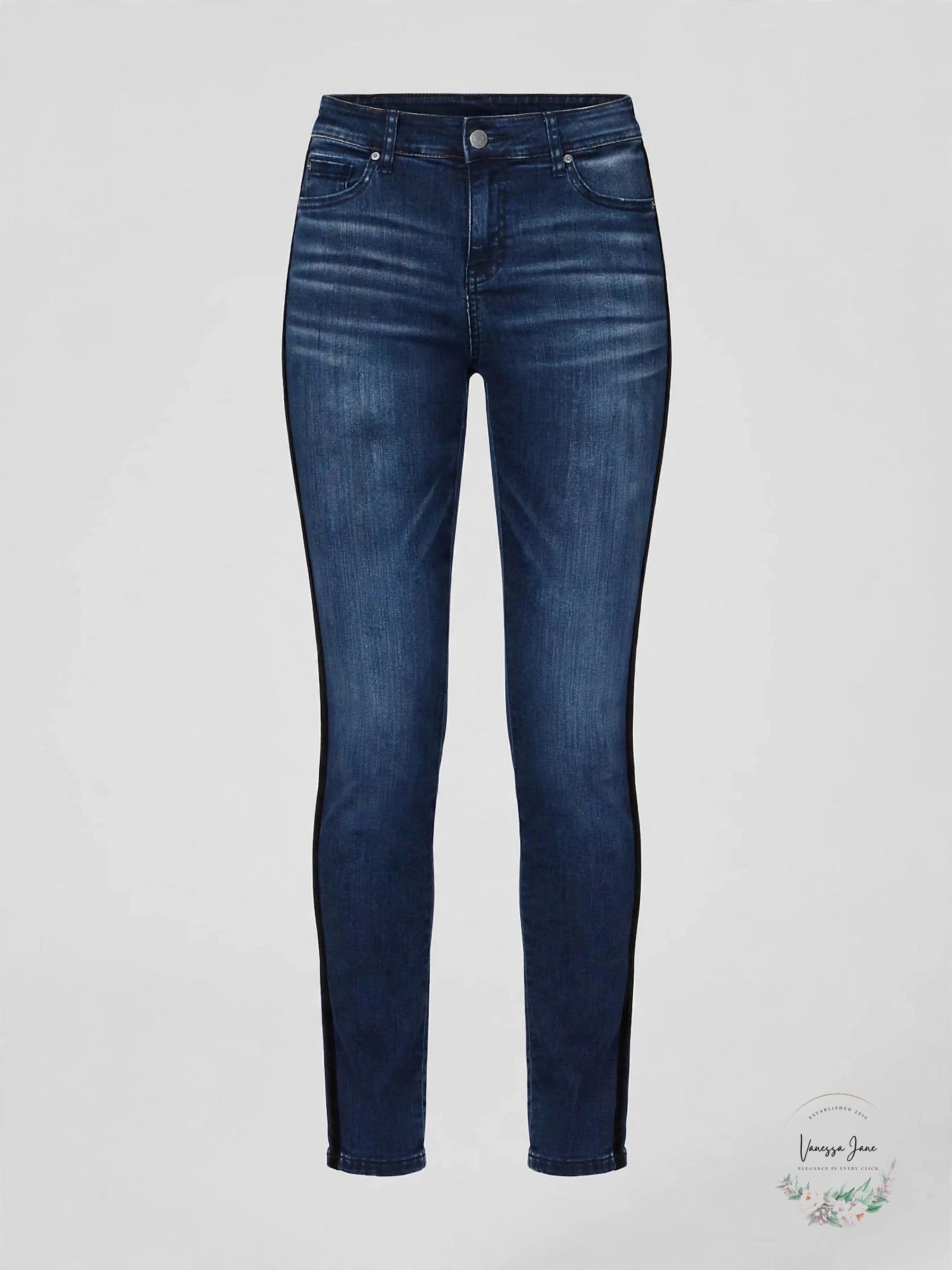 I.n.c. Women's Petite Velvet Racing Stripe Jeans