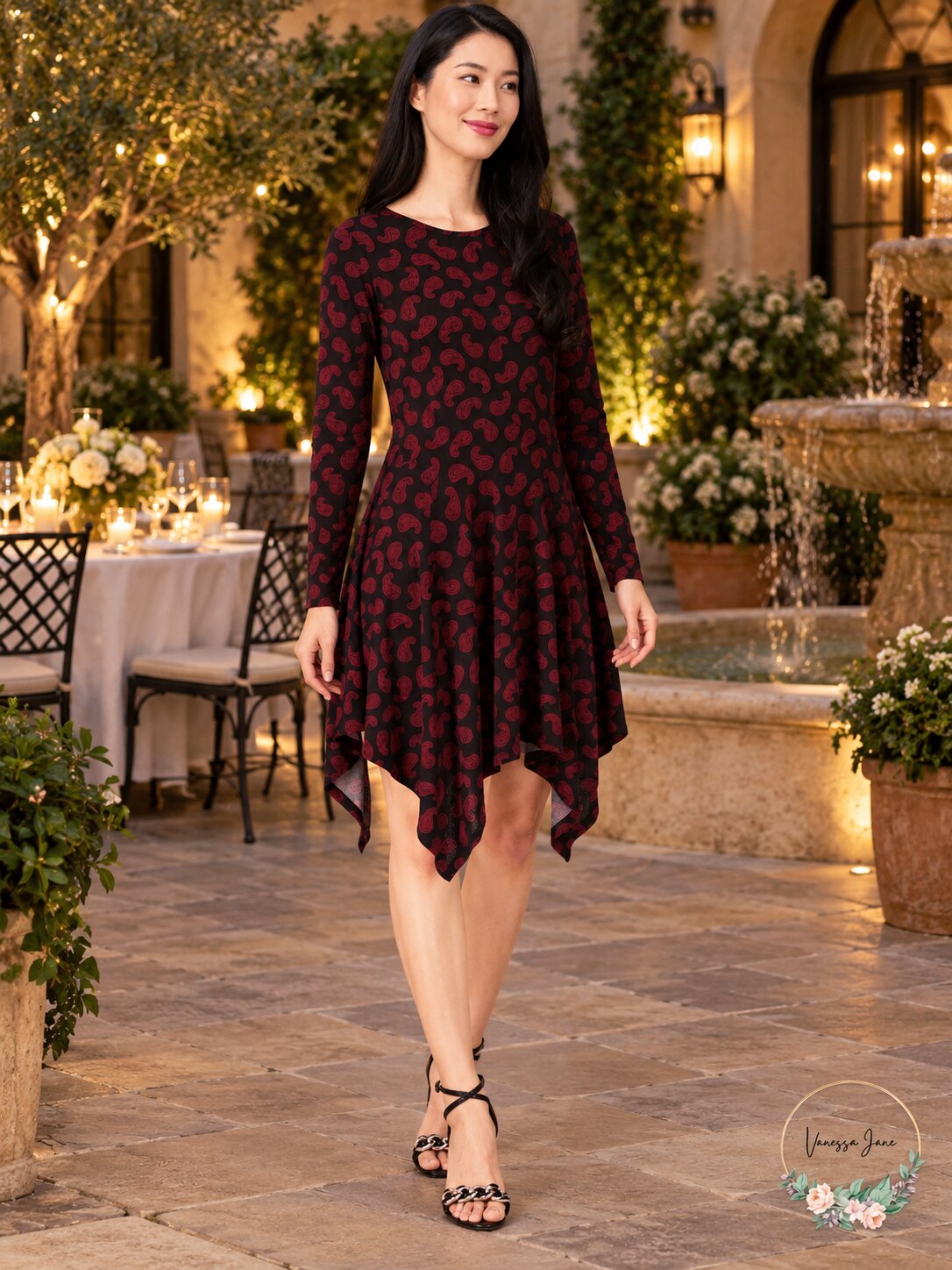 Michael Michael Kors Printed Handkerchief-Hem Dress