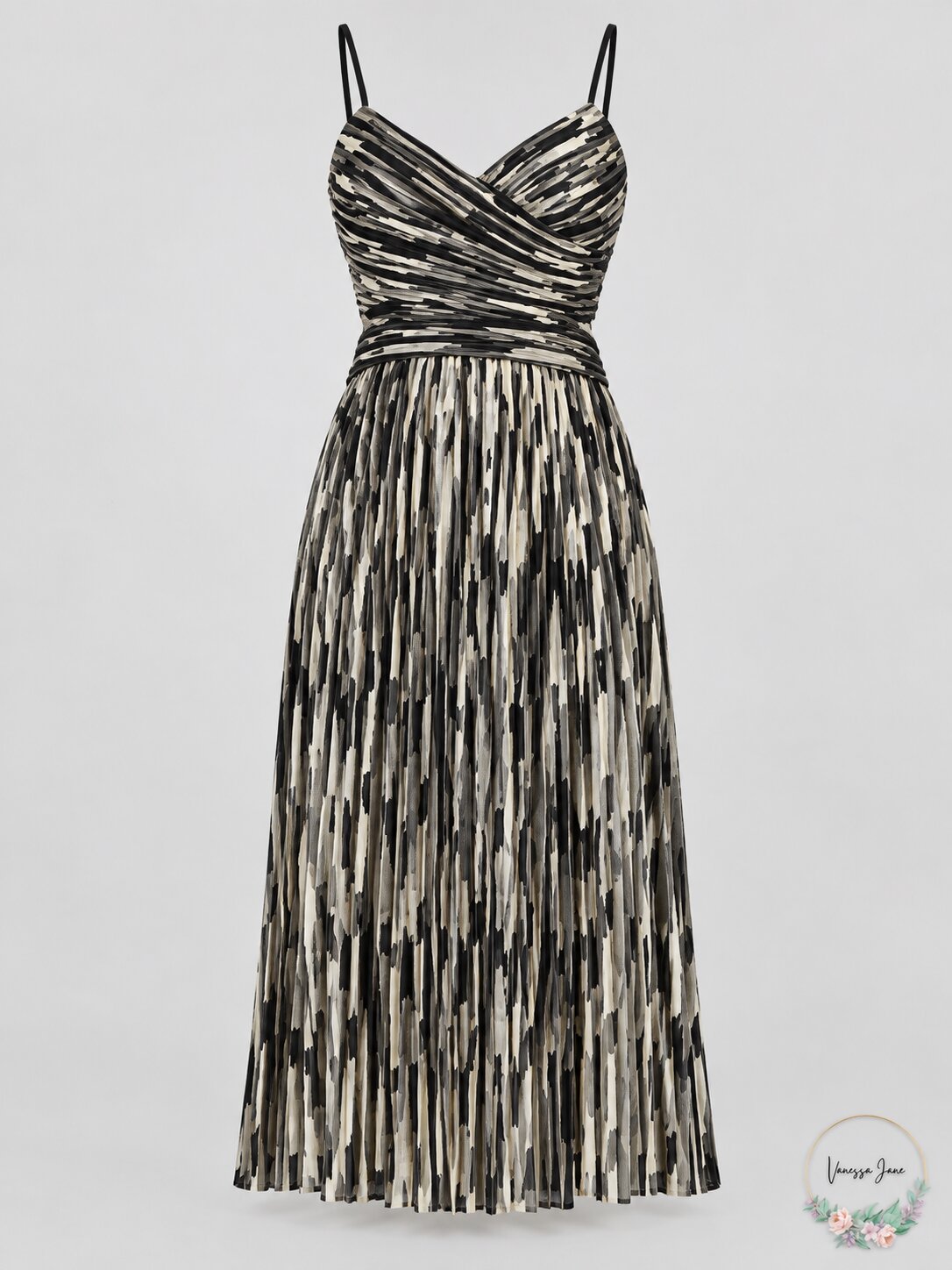 Aidan by Aidan Mattox Pleated Cutout Back Midi Dress, Size 8