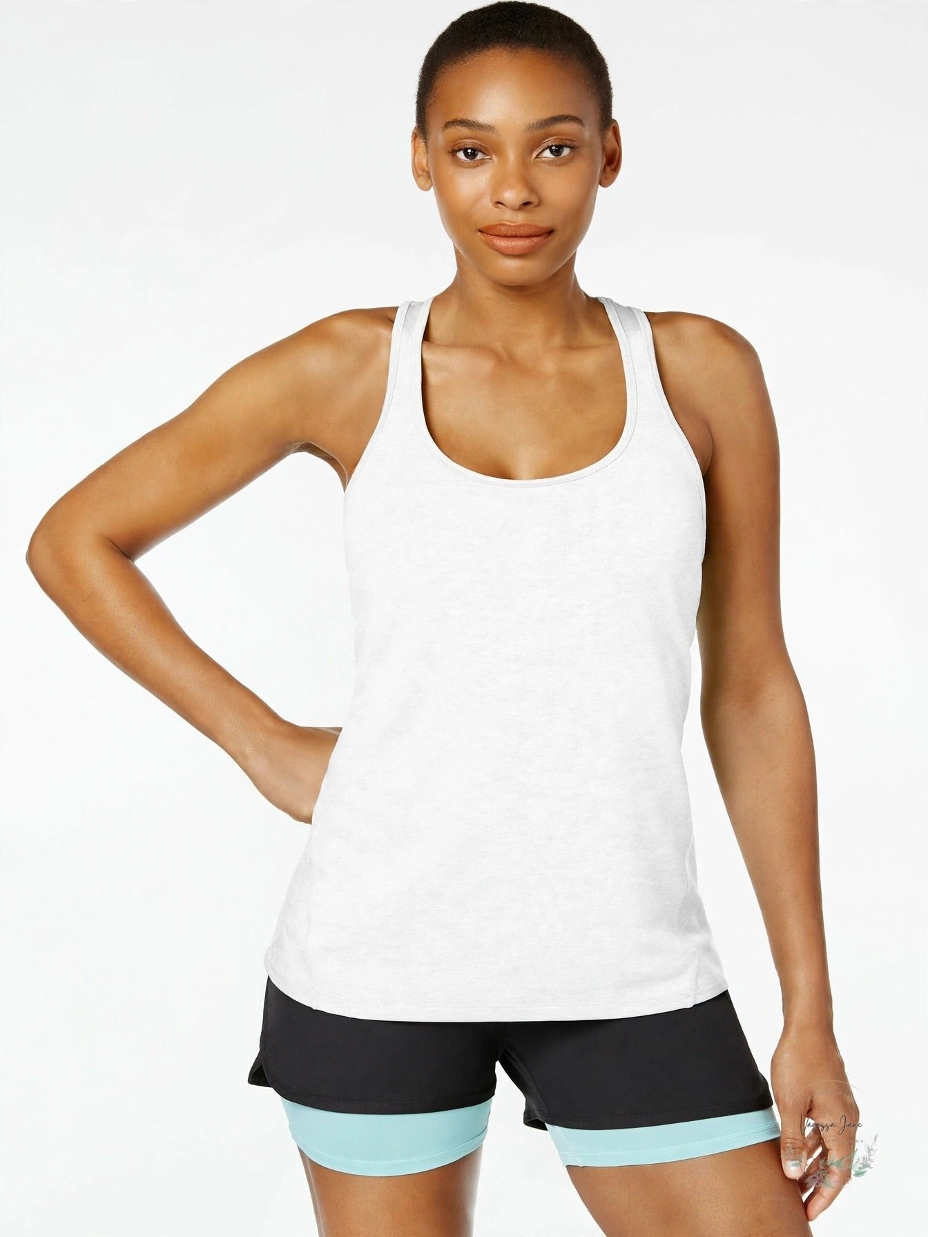 Ideology Womens Rapidry Heathered Racerback Performance Tank Top
