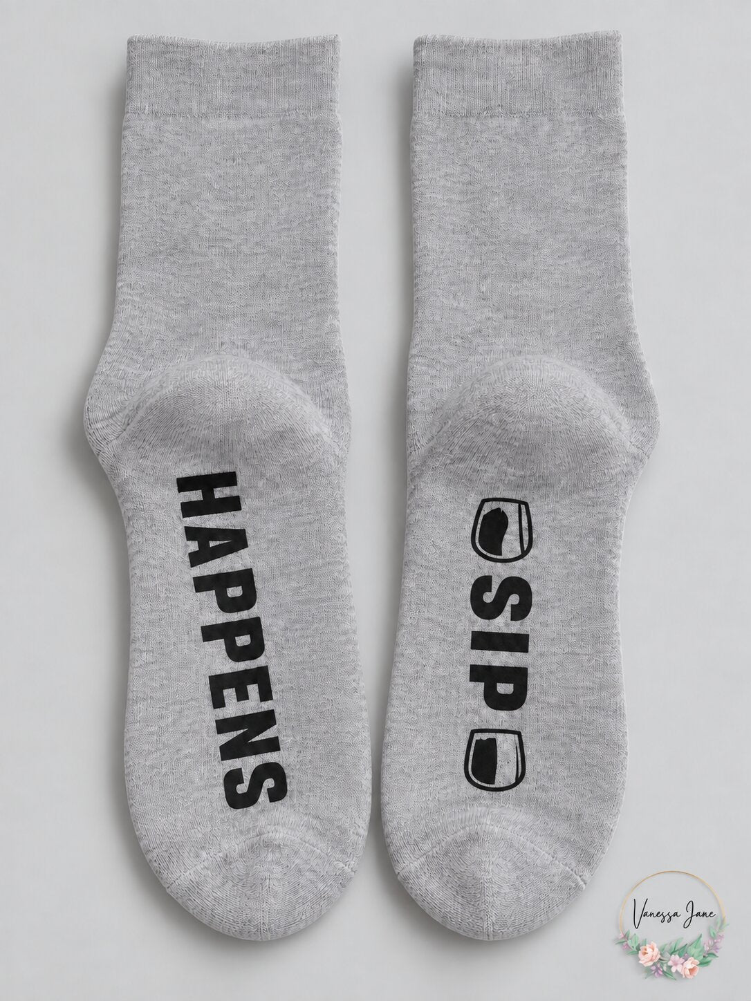 Charter Club Womens Wine Socks Sip Happens, Size 9-11