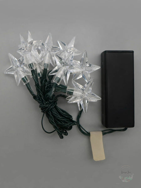 UltraLED Battery Operated Star Twinkle Light String, White, 3.5-Feet