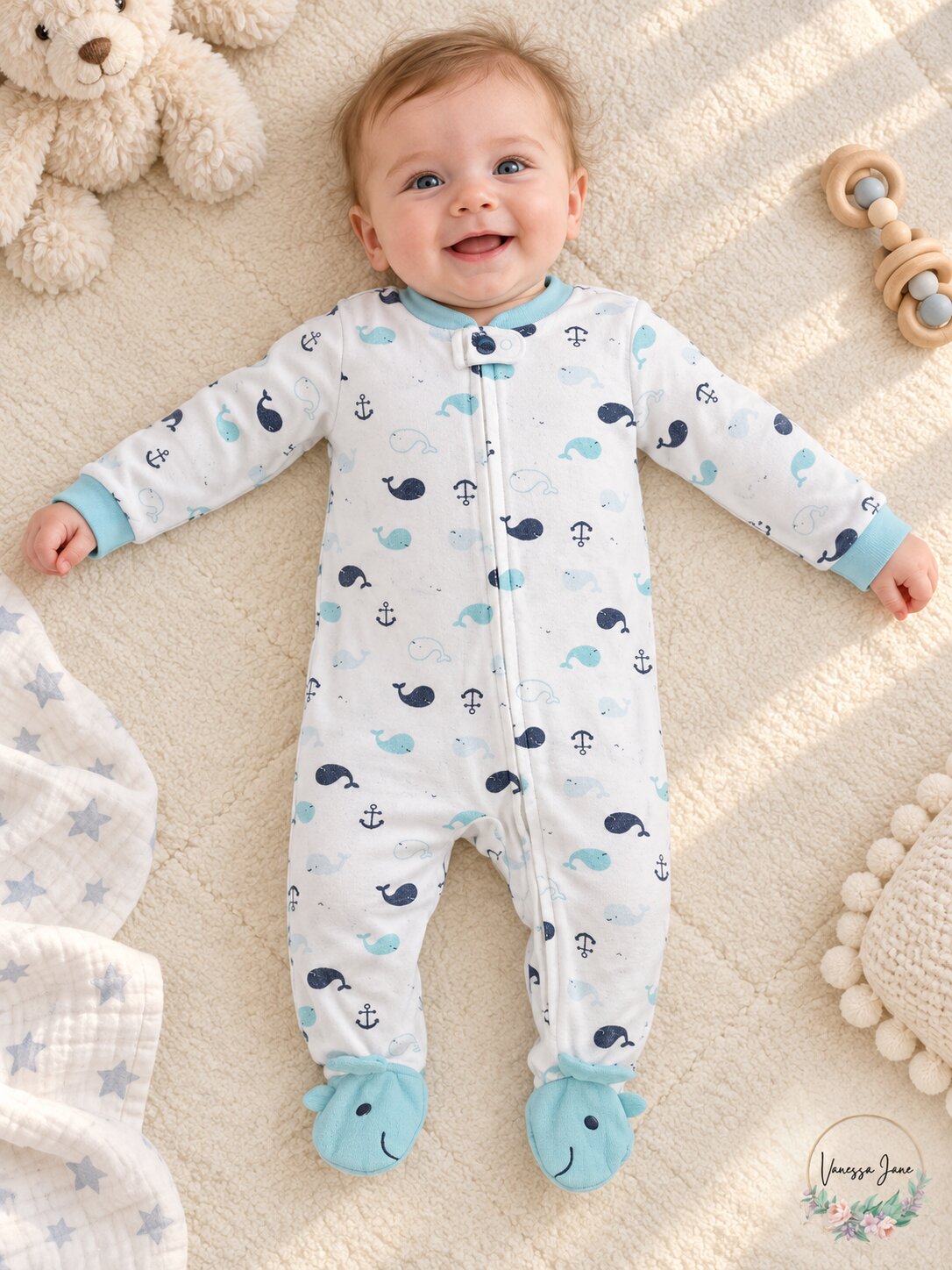 Chickpea Baby Boys French Terry Printed Coverall