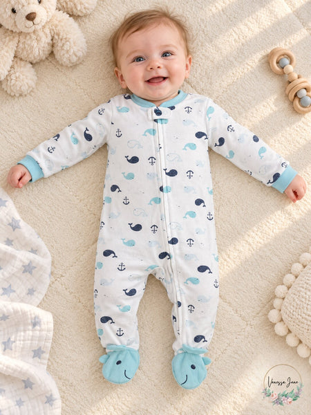 Chickpea Baby Boys French Terry Printed Coverall