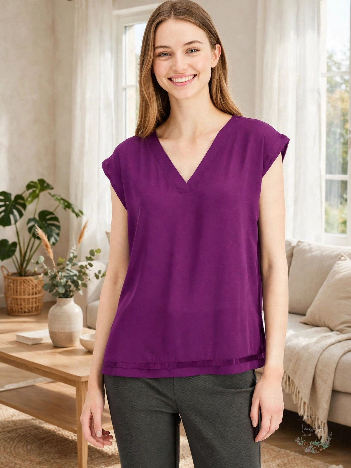 Alfani Womens Knit-Back Cap-Sleeve Top, Fuchsia Pink, Size XL
