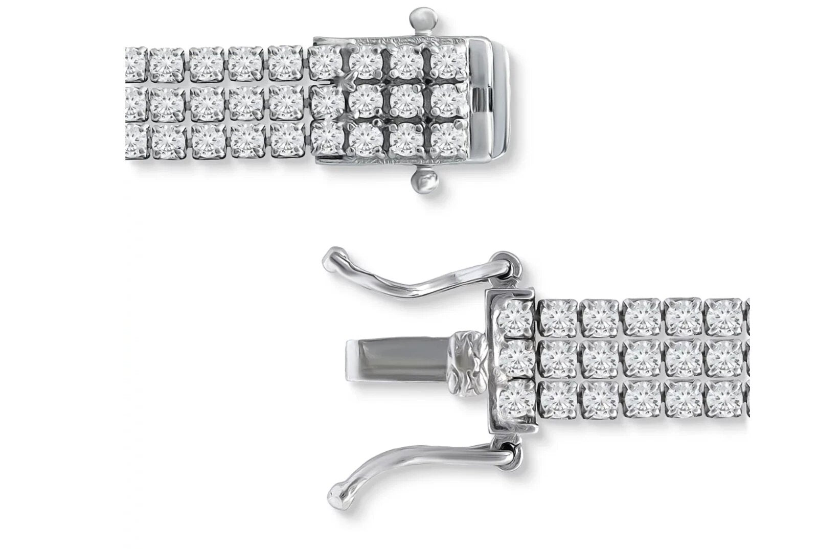 Rh Macy Cubic Zirconia Multi-Row Statement Bracelet in Sterling Silver
