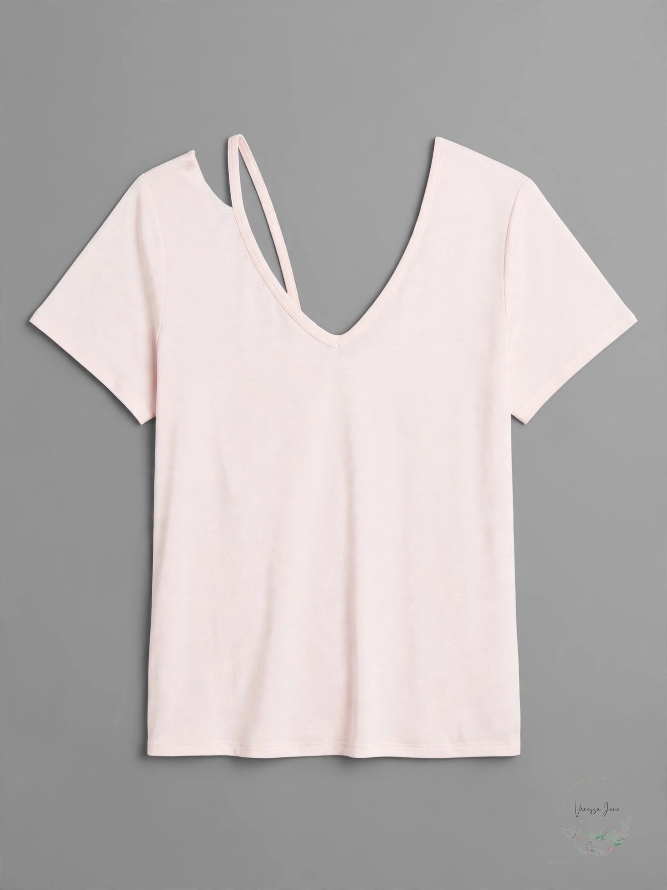 Jenni Style Not Size Short Sleeve Neckline Cutout T-Shirt