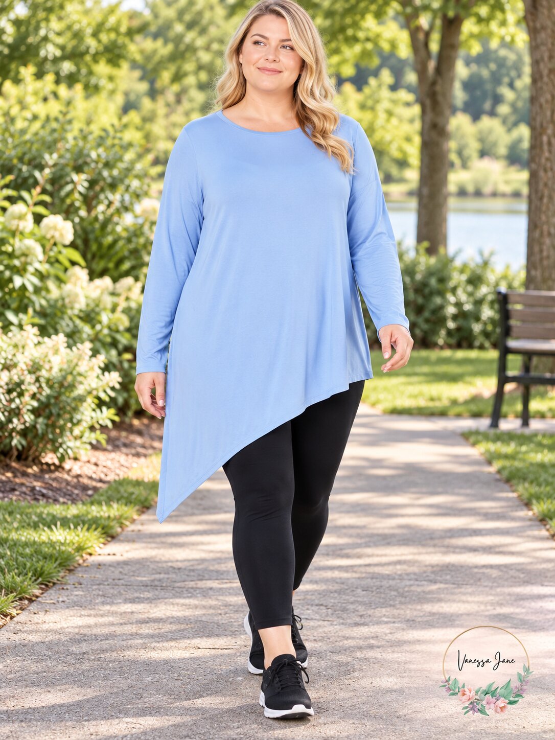 Ideology Plus Asymmetrical Hem Long Sleeve Athletic Top