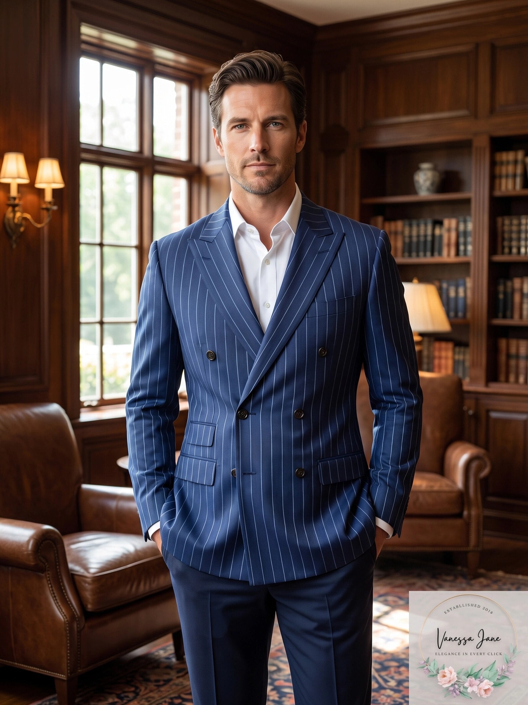 Lauren Ralph Lauren Mens Wool Blend Business Two-Button Blazer