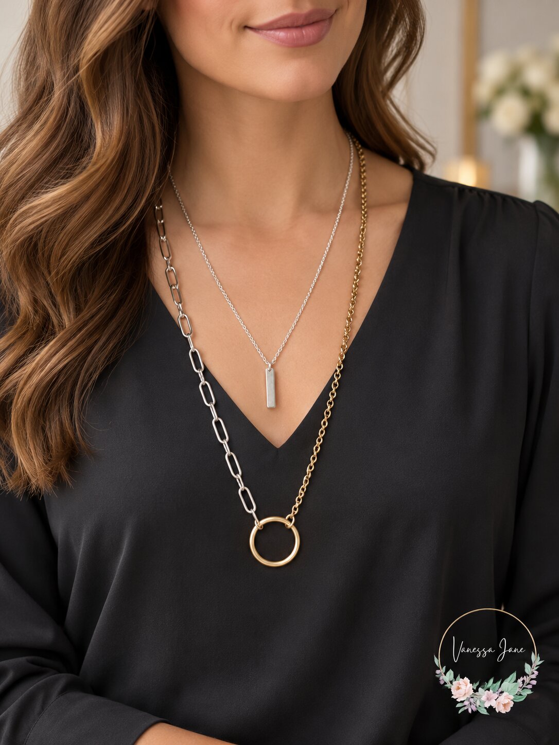 Lucky Brand Necklace Layered  Multi Tone