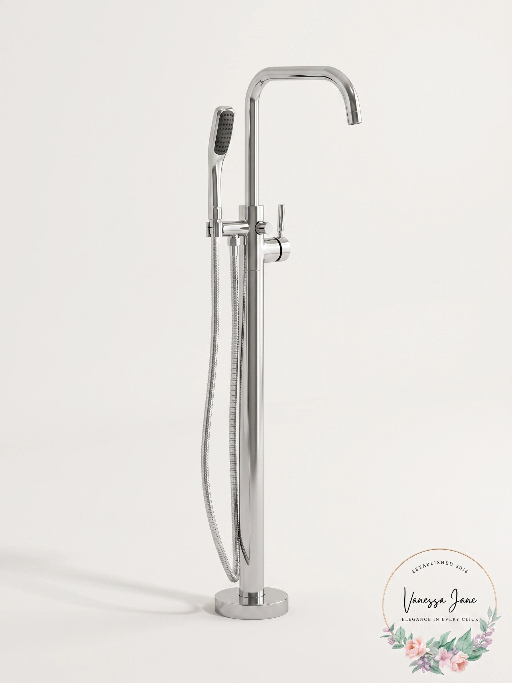 Miseno MNO194 CP Floor Mounted Tub Filler with 1.8 GPM Hand Shower Integrated