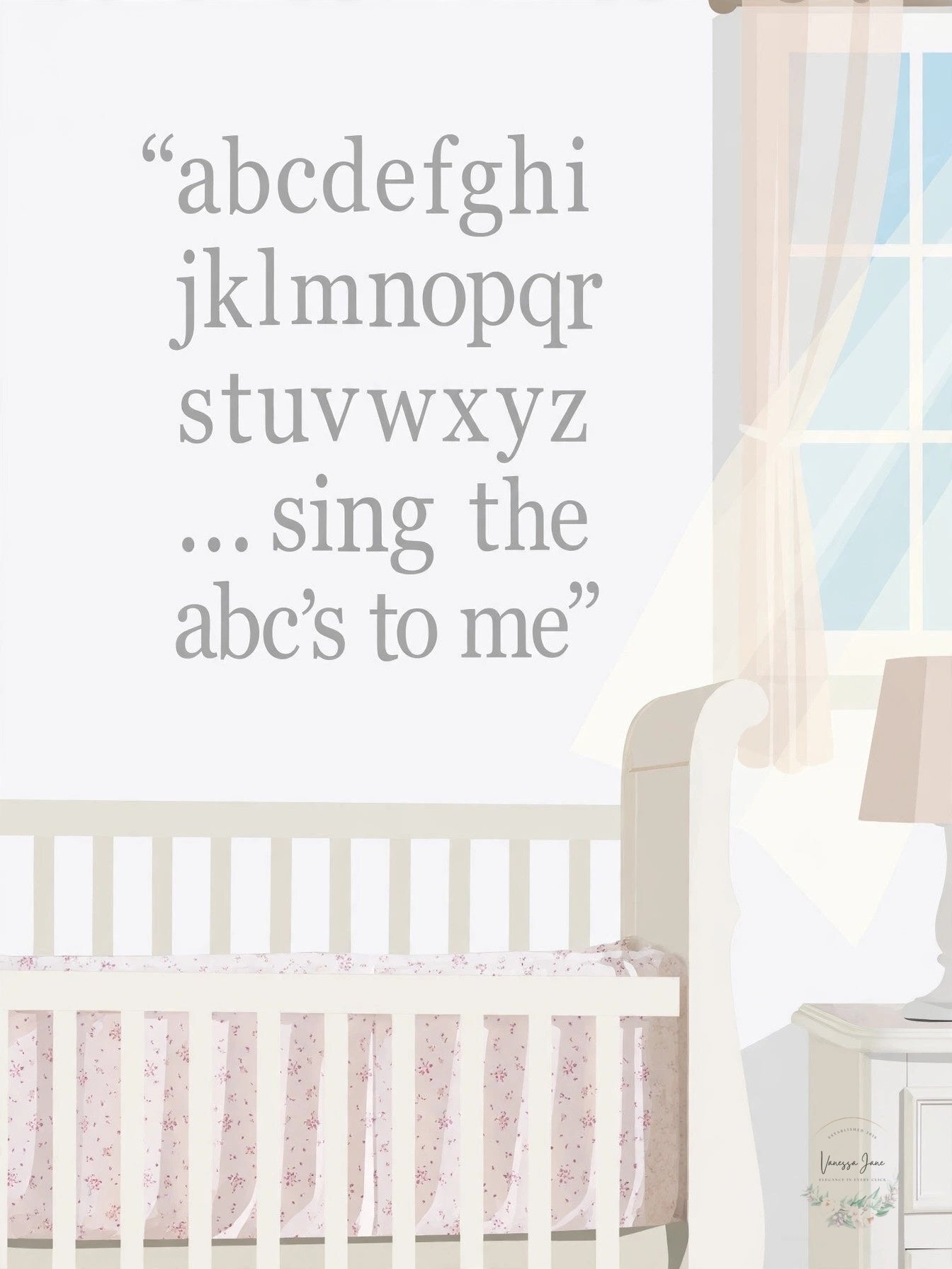 Wall Pops Brewster Dove Gray Alphabet Letters Wall Decals A-Z