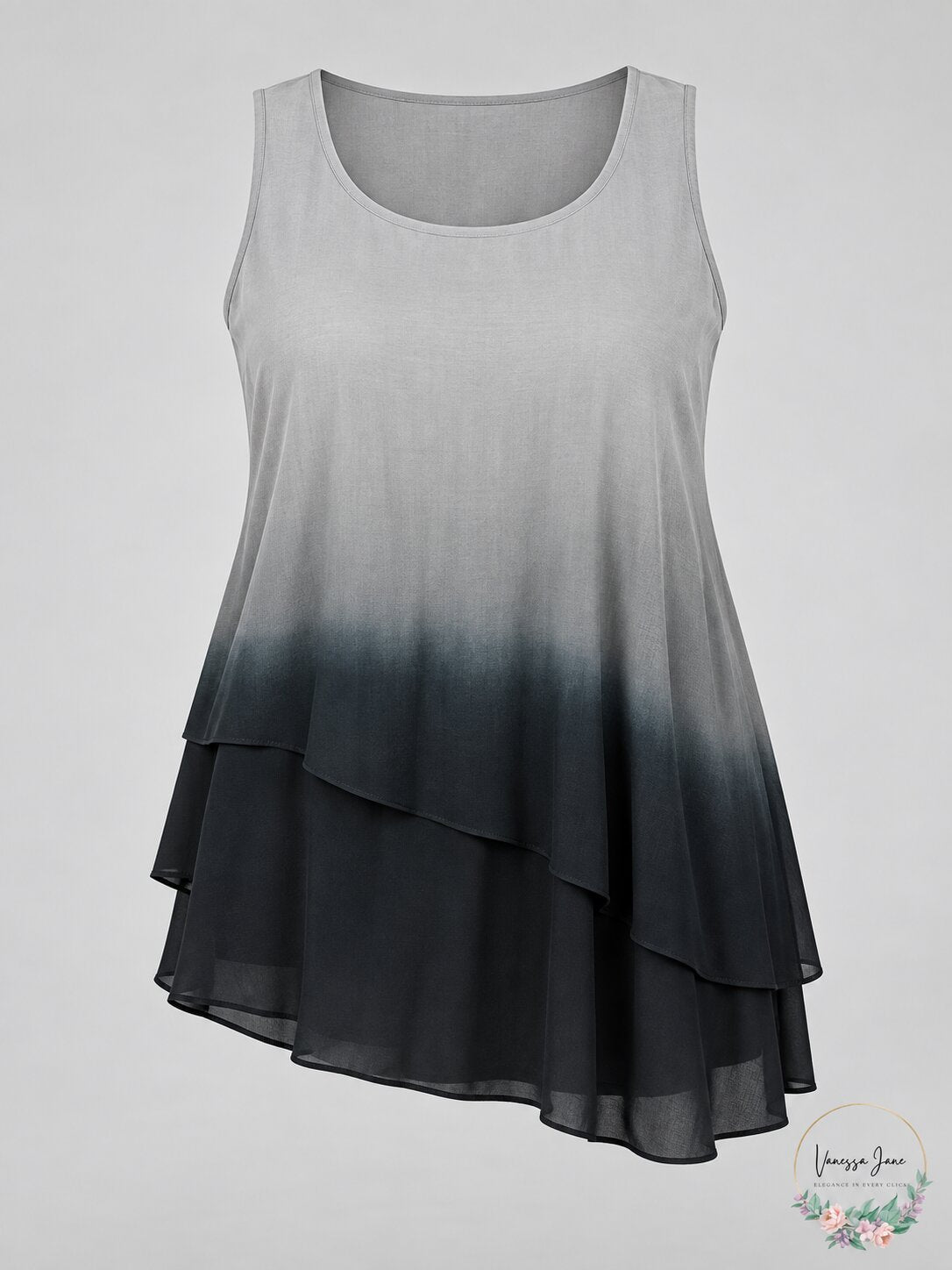 Joseph A 155603 Womens Asymmetric Dip Dye Tank Top
