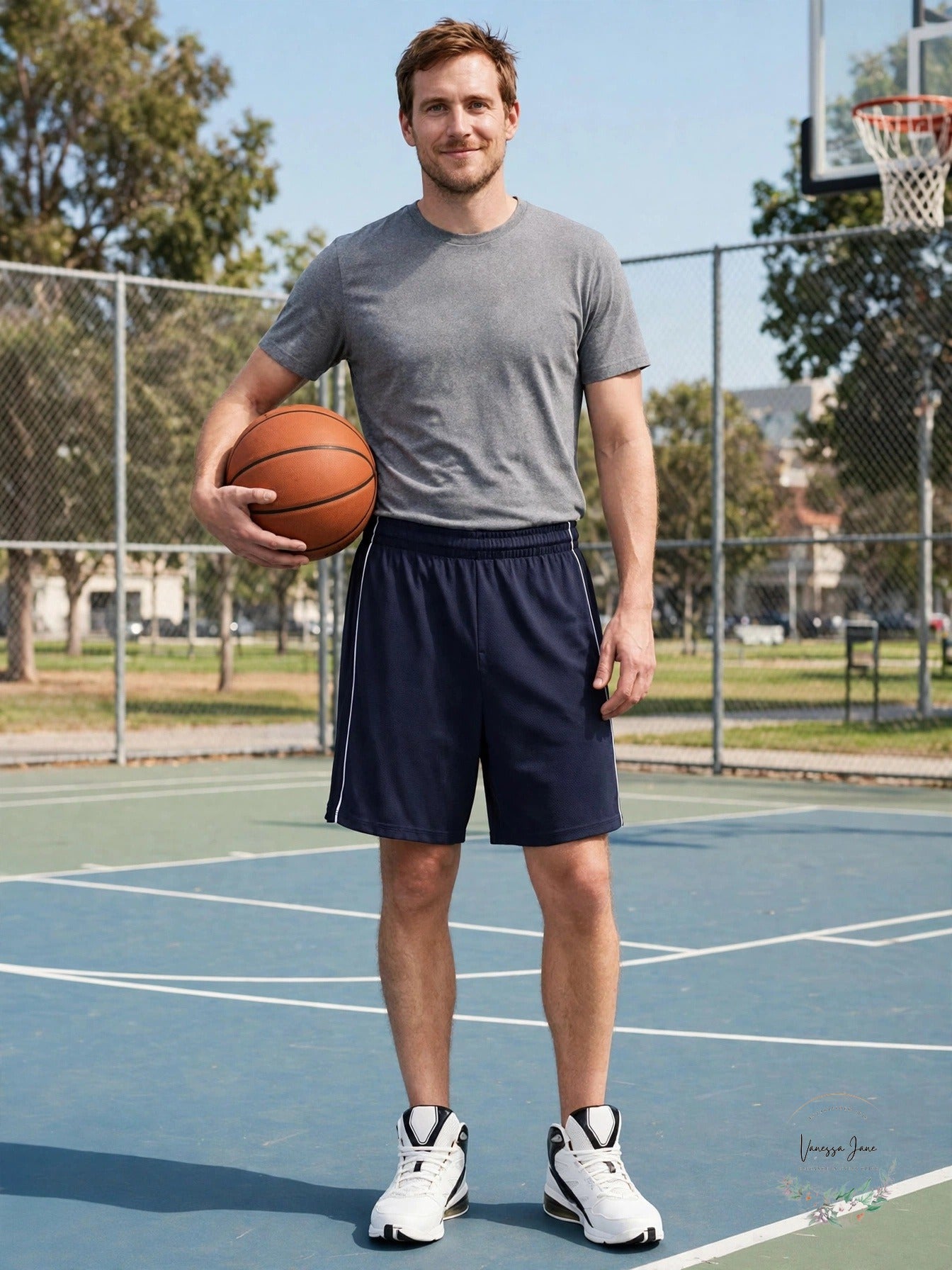 Intensity Men's 7-Inch Pebble Mesh Basketball Shorts, Red & Navy