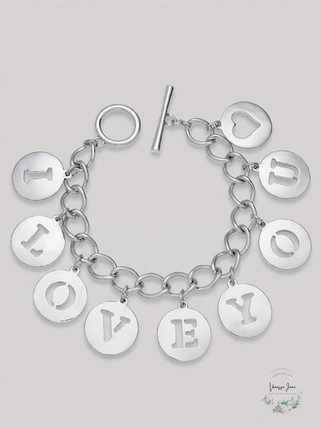 Charter Club Holiday Lane Silver-Tone I Love You Charm Bracelet