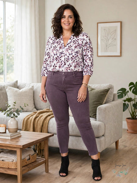 NYDJ Ami Skinny Ankle Jeans Women's Plus Size Pinedrop, Size 18W