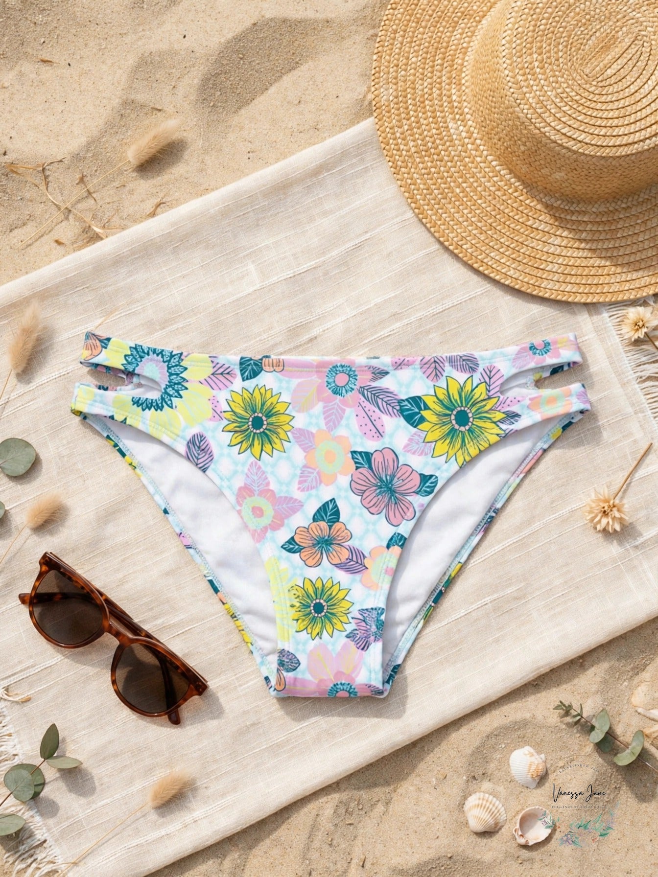 Salt + Cove Printed Cut-Out Hipster Bikini Swim Bottoms