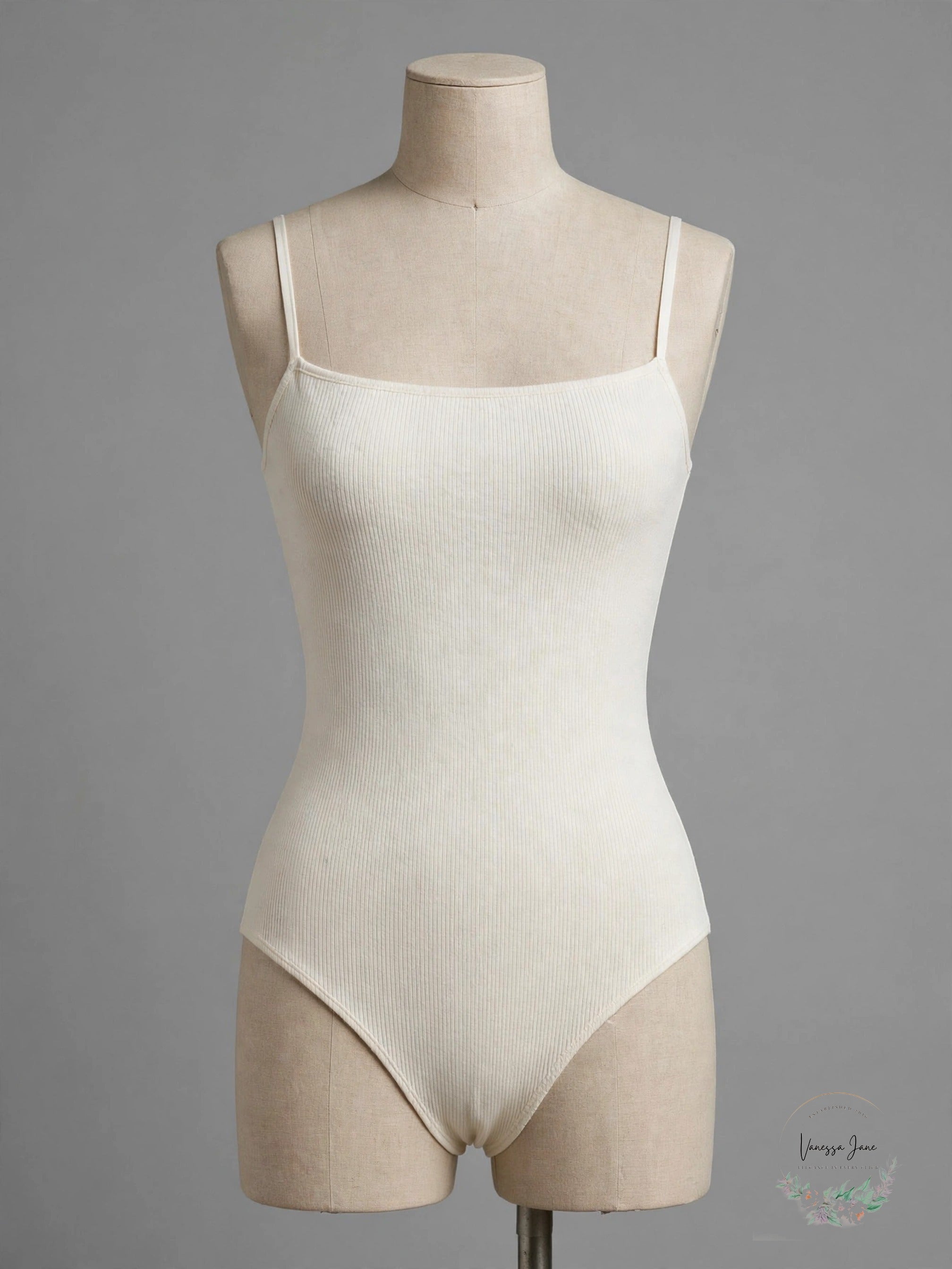 Free People Marissa Bodysuit Ivory Ribbed Square Neck, Sizes S & M