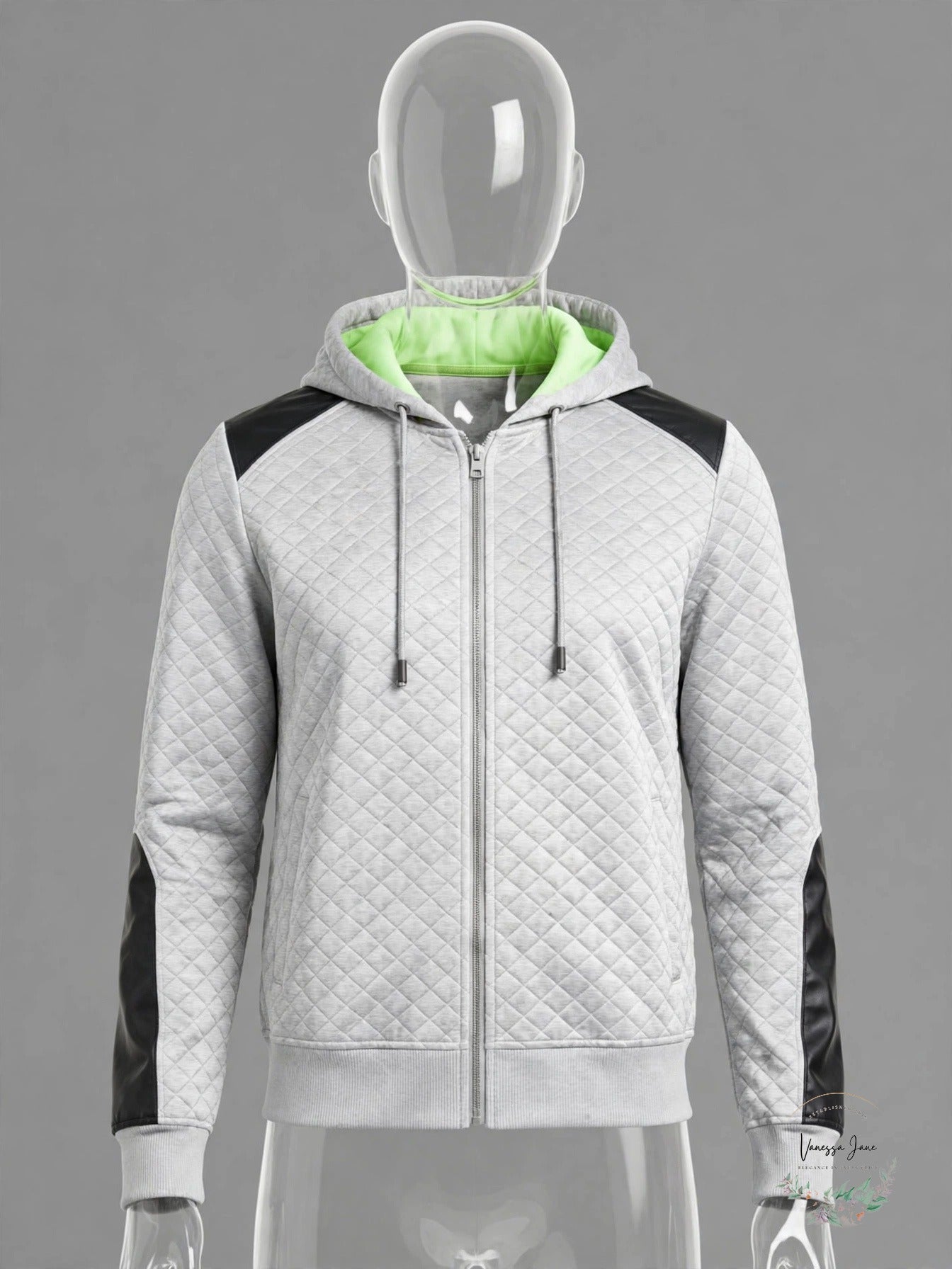 International Concepts Mens Quilted Hooded Jacket, White, Size 3XL
