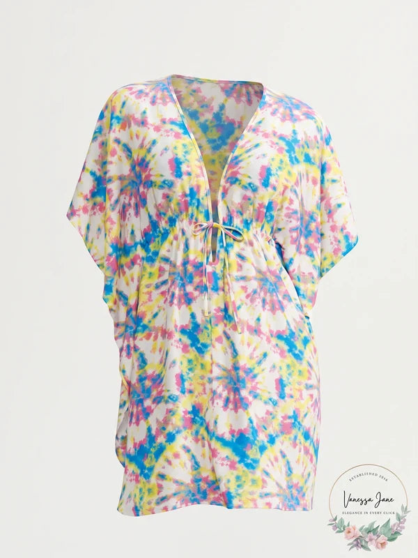 Jessica Simpson Womens Tie-Dyed Caftan Cover-Up