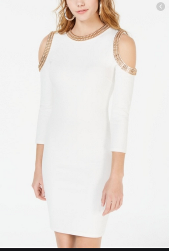 Xoxo Juniors Embellished Cold-Shoulder Dress