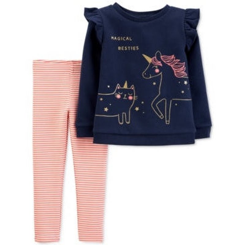 Carters Baby Girls 2-Pc. Fleece Sweatshirt and Leggings Set