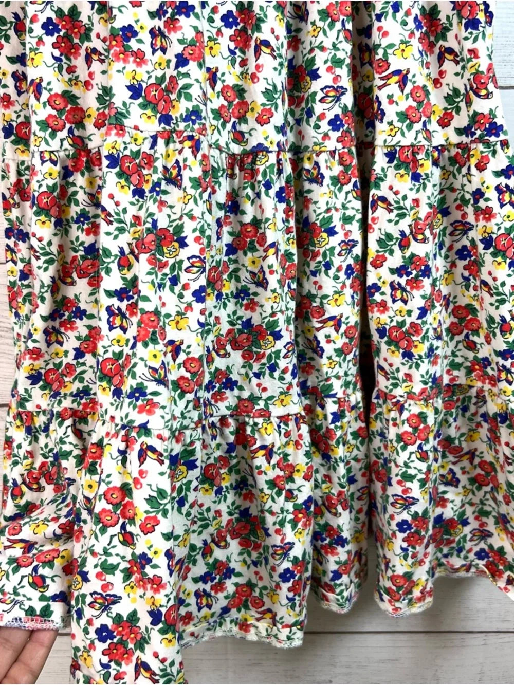 Polo Ralph Lauren Girls Floral Smocked Cotton Dress Size M (8–10)