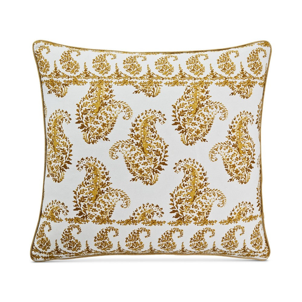 Lacourte 20 x 20 Timara Yellow Embroidered Decorative Pillow