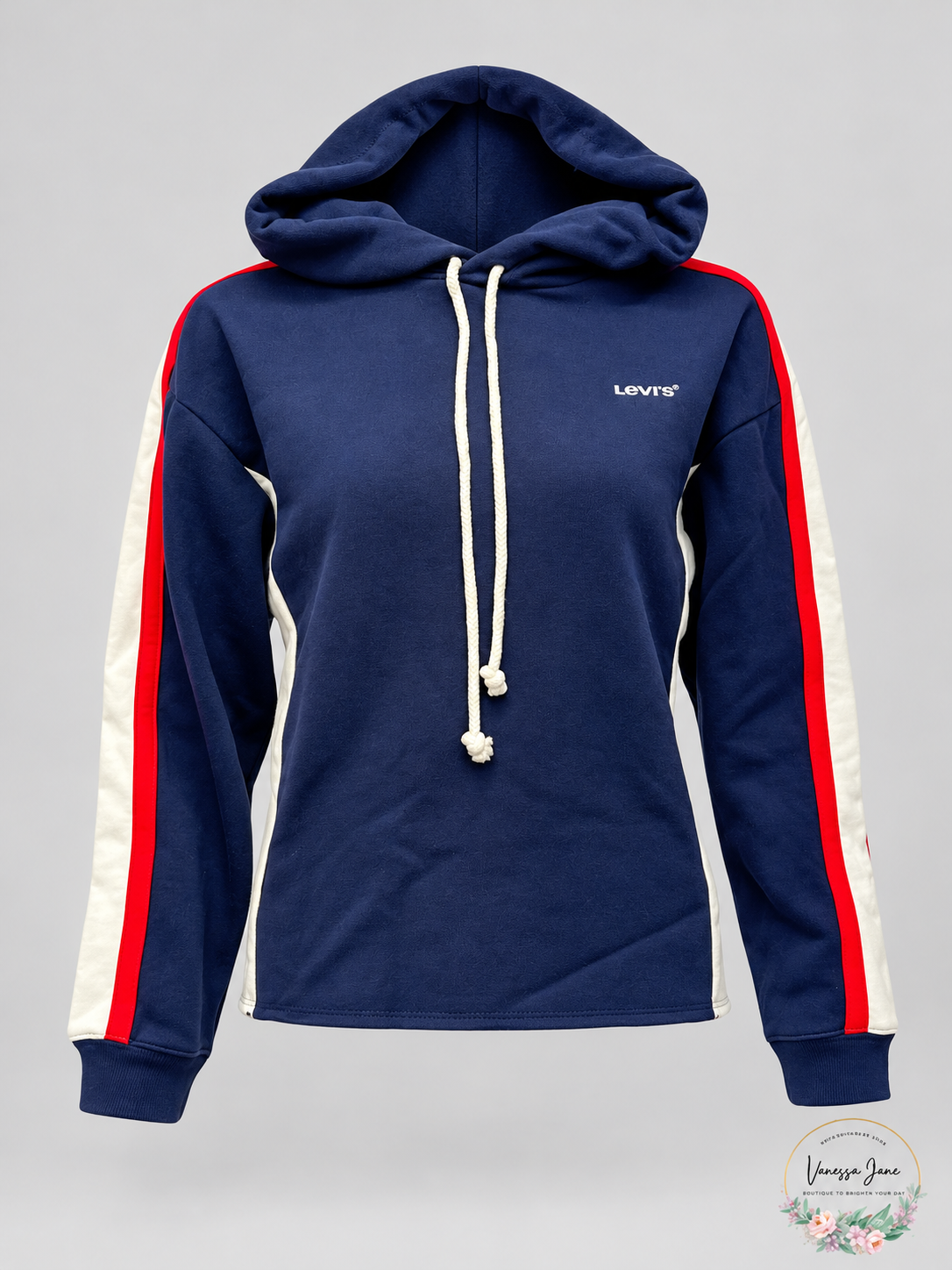 Levi's Women's Navy Colorblock Cropped Hoodie Medium