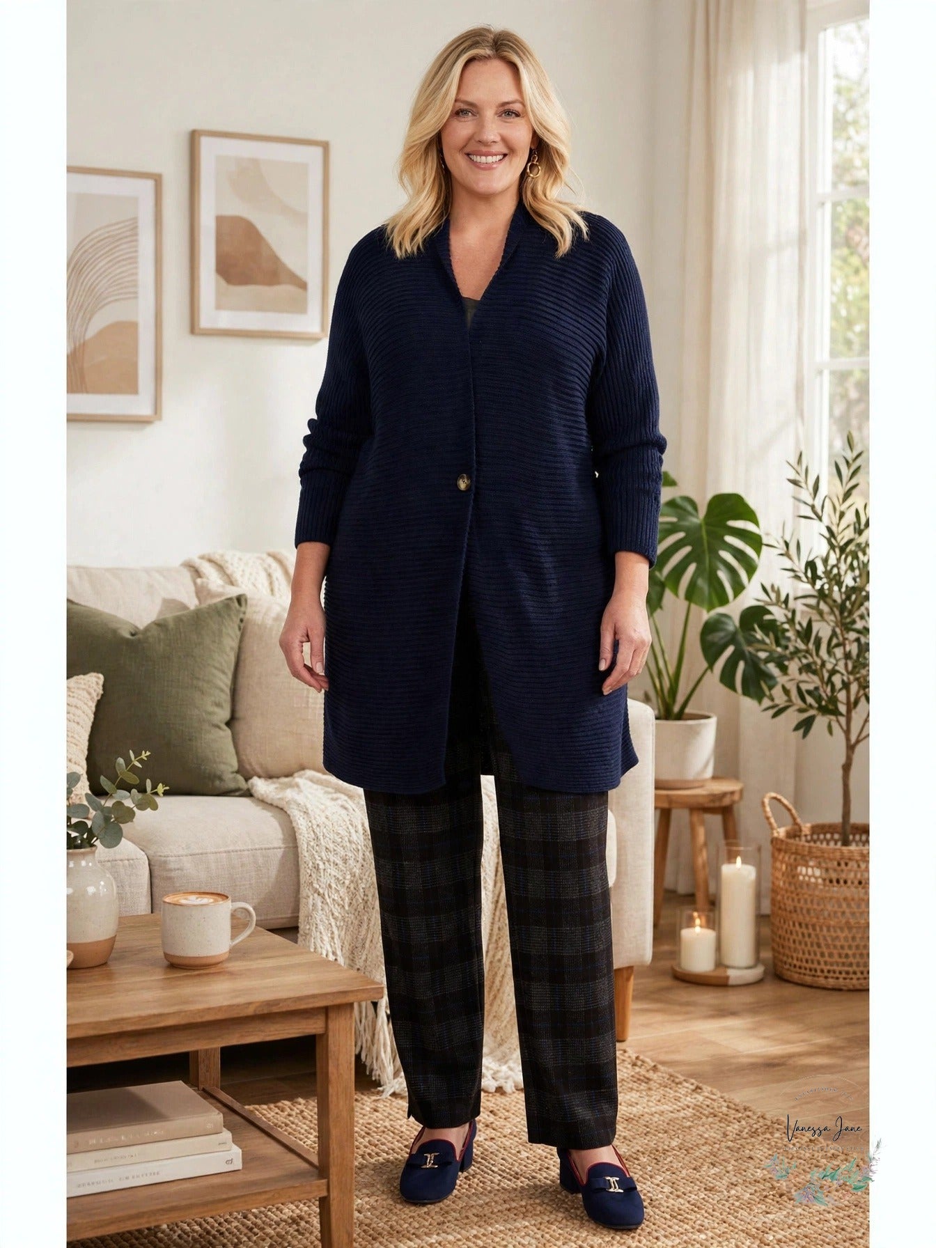 Charter Club Women's Plus Ribbed One-Button Duster Sweater