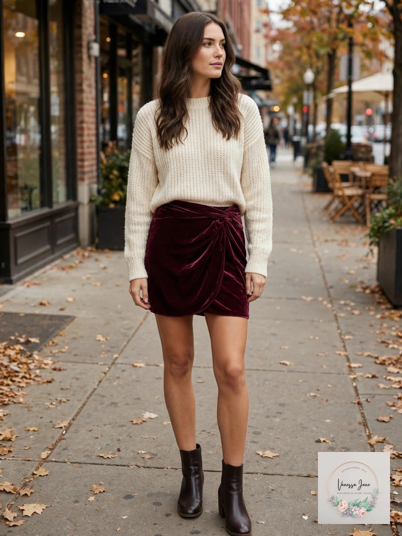 Loft Knotted Velvet Skirt lifestyle photo