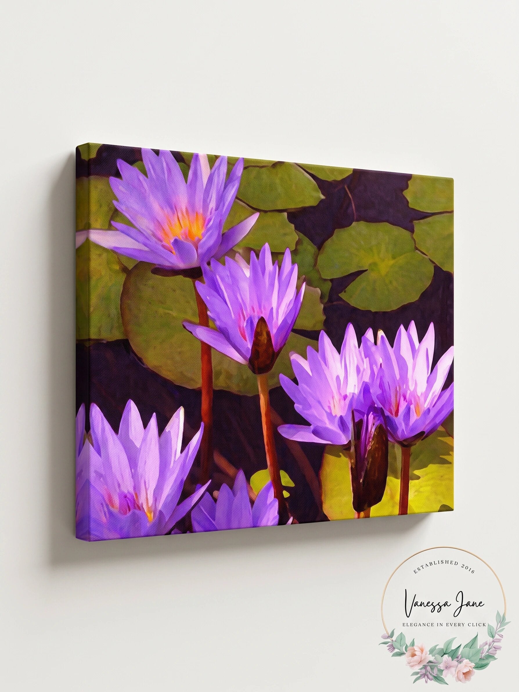 Water lilies gallery-wrapped canvas