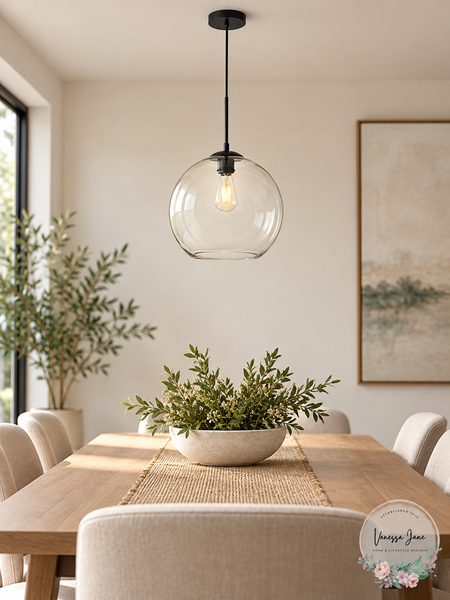 Living District Baxter Black Clear Glass Pendant LD2224BK