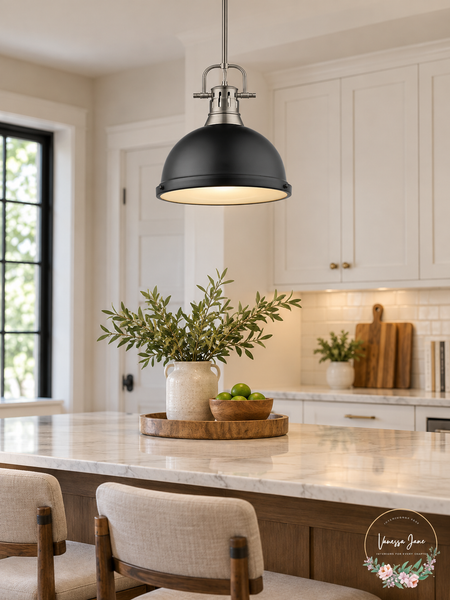 Golden Lighting Duncan 14-Inch Pendant Pewter Black 3604-L PW-BLK