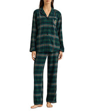 Lauren Ralph Lauren Long Sleeve Notch Collar Pajama Set, Size Small