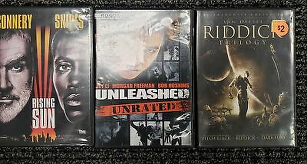 Action DVD Bundle: Rising Sun, Unleashed Unrated, Riddick Trilogy