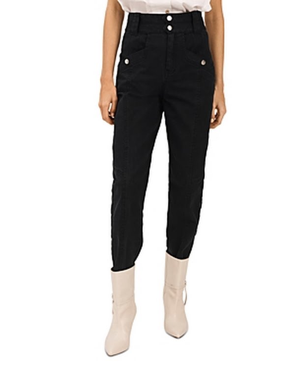 Derek Lam 10 Crosby Alexa High Waist Jeans in Black, Size 14