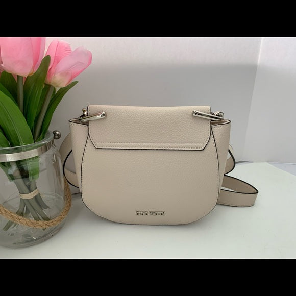 Steve Madden Cream Chain Detail Saddle Bag